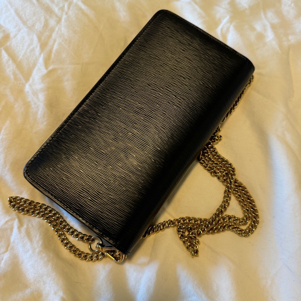 Prada Miniborse Black Vitello Move Leather Chain Cross Body Black Leather Gold - Picture 5 of 11